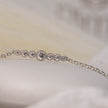 925 sterling silver chain bracelet with graduated central motif of clear zircon stones
